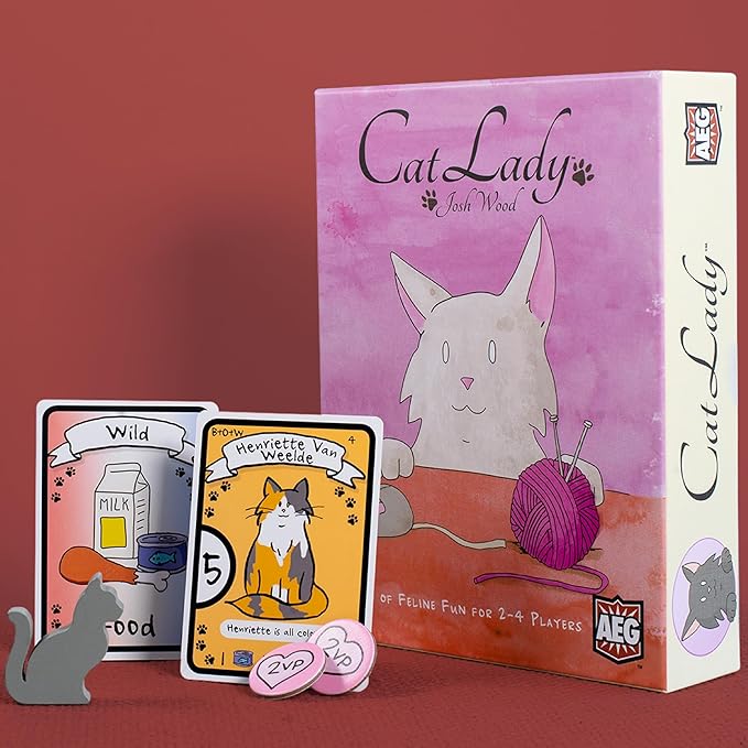 AEG Cat Lady Board Game | Collect Toys and Rescue Cats | Family Card Drafting Game for 2-4 Players | Ages 10+ | Easy to Learn & Plays in 30 Minutes