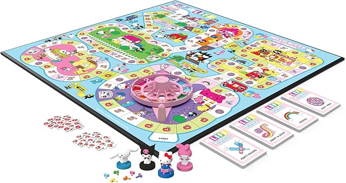 The Game of Life: Hello Kitty and Friends Board Game, Collect Apples and Buy Bows on The Way to The Ultimate Party, Play as Hello Kitty, Kuromi, & More, Officially Licensed Collectible & Merchandise