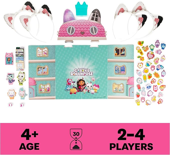 Spin Master Games, Gabby’s Dollhouse, Meow-Mazing Board Game, Board Game for Kids, Family Games, Preschool Game for Families & Kids Ages 4+