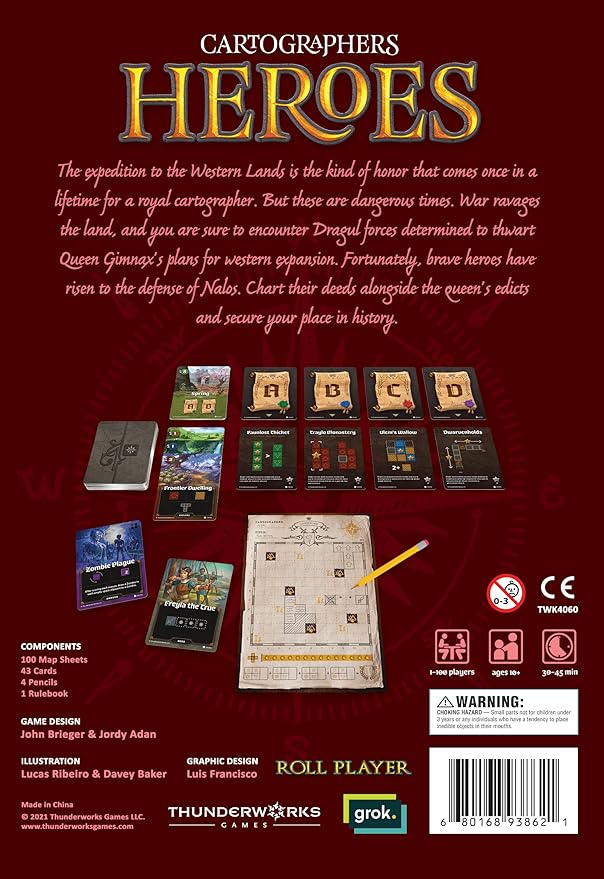 Cartographers Heroes | Standalone Expansion and Core Game | Award-Winning Game of Fantasy Map Drawing | A Roll Player Tale | Strategy Board Game | Flip and Write | Ages 10+