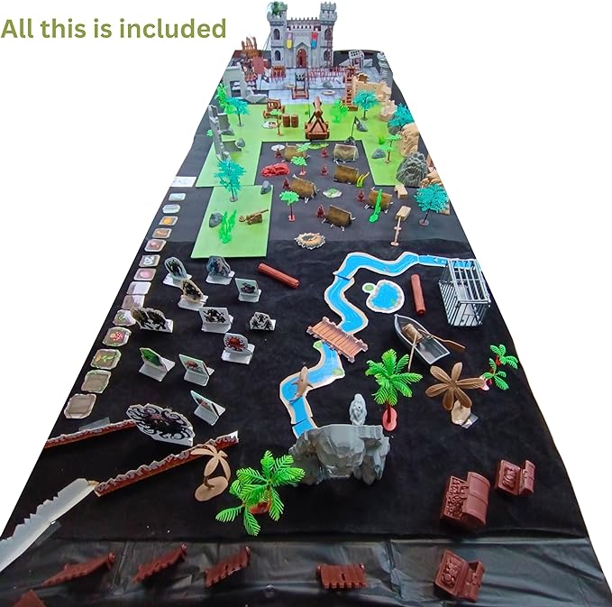 Dungeons & Dragons Castle Set | 240+ Pieces, Dragons, Double-Sided Battle Map | Modular DND Terrain, Miniatures Set for Dungeon Masters Pathfinder DND 5e Medieval