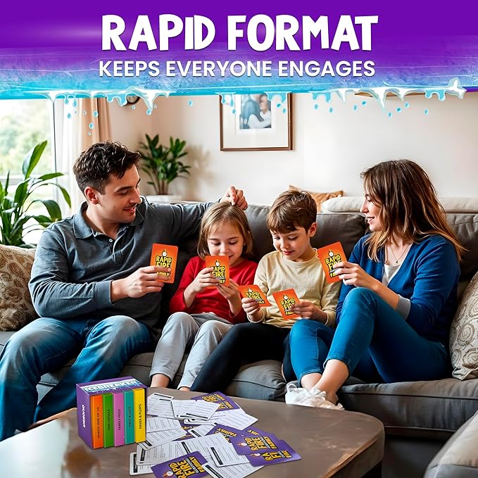 QUOKKA Family Conversation Cards Game - Break The Ice Game for Kids and Families - Icebreaker Cards with 500+ Questions - Family Games for Kids 8-12 - Perfect for Family Night I Premium Version