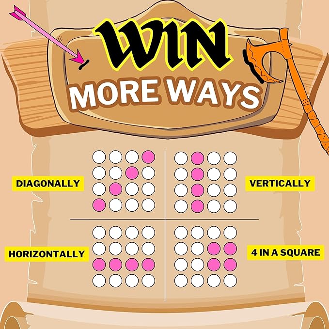 Connect War - 4 in a Row Table Top Game for 2-6 Players, Handcrafted Wooden Games for Family and Group Play, Four in a Row Wood Game