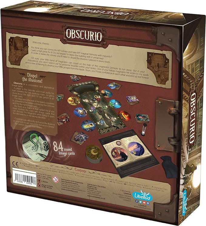 Obscurio Board Game - Navigate The Sorcerer's Library in This Intriguing Game! Cooperative Game for Kids and Adults, Ages 10+, 2-8 Players, 45 Minute Playtime, Made by Libellud
