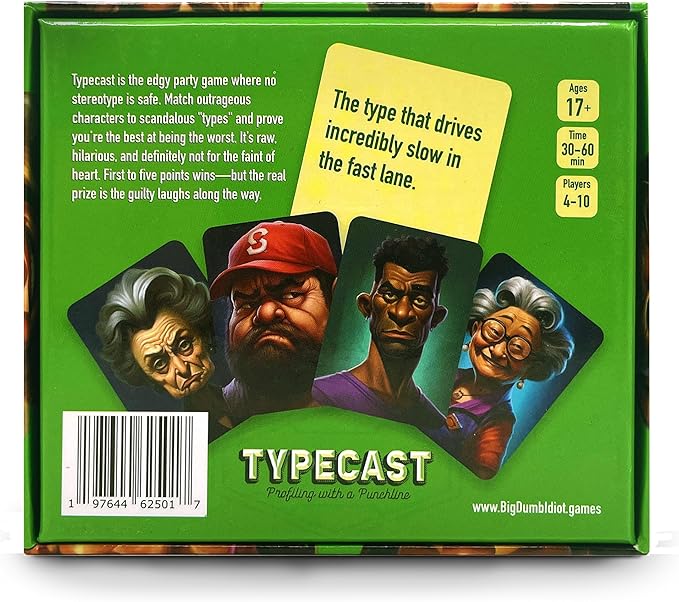 Typecast – Profiling with a Punchline – The Hilariously Edgy Adult Party Game of Stereotypes & Social Judgment