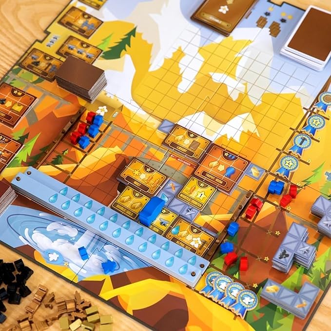 Whistle Mountain, Strategic Board Game, Tile Laying, Worker Placement Game Fun Game for Adults