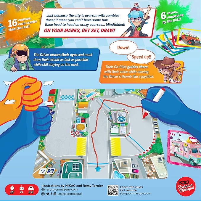 Scorpion Masqué Turbo Kidz | Dexterity Racing Game | Ages 7+ | 2 to 8 Players | 20 Minutes