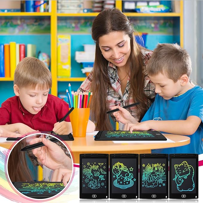 Zhehao 20 Pack LCD Writing Board for Kids, 8.5 Inches Doodle Board Reusable Board Screen Drawing Pad Erasable Painting Pads Educational Toy for 3-8 Years(Black)