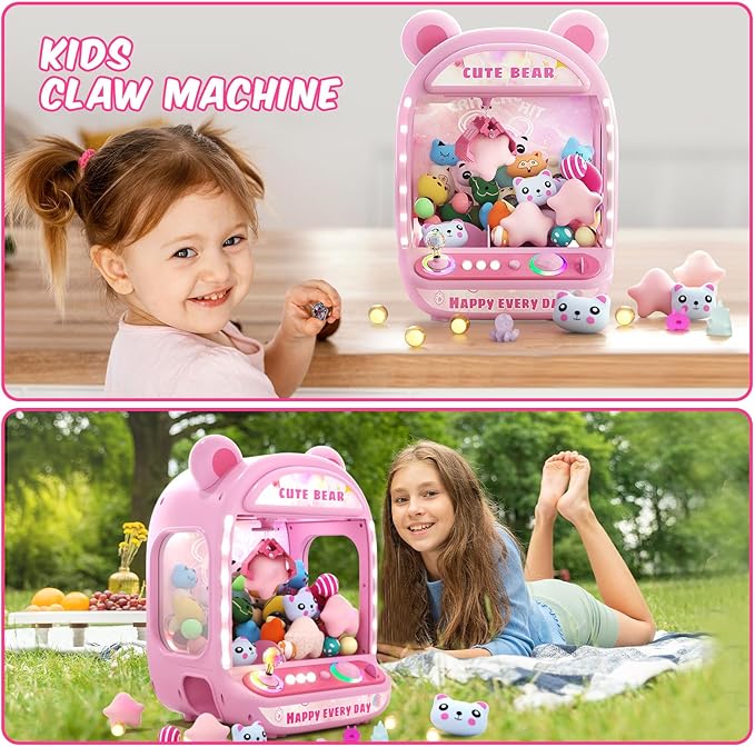 Skirfy Claws Machines for Kids,Unicorns Toys for Age 6+,Kids Games Mini Vending Machines with Squishys Toy Candy Dispenser,Claws Game Machine,Birthday Gifts for Girls Age 8-12