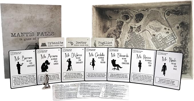 Mantis Falls Board Game | Hidden Traitor Strategy Card Game for 2-3 Players | Sometimes Cooperative Adventure Game for Adults and Teens | Ages 14+ | Playtime 60-90 Minutes | by Distant Rabbit Games