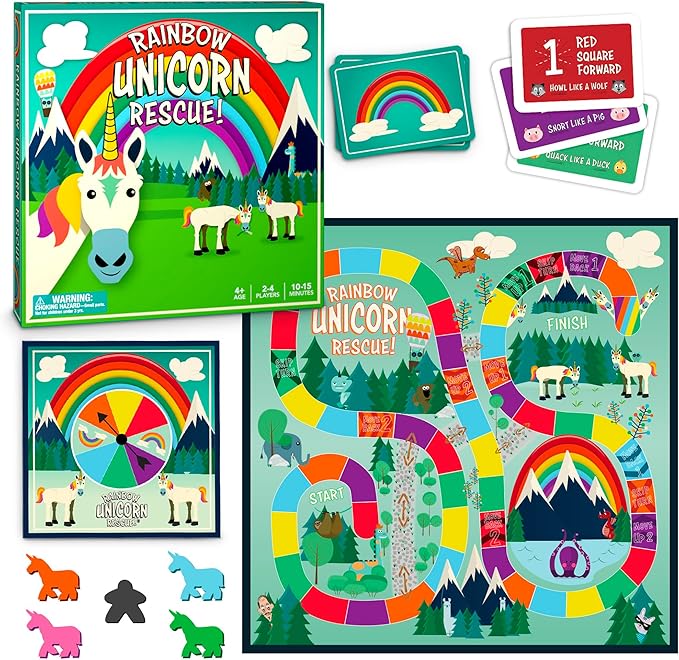 Board Game for Kids Ages 4-8, Fun Family Board Games, Games for 4+ Year Olds, Kids Games for 4+ Year Old Birthday Gift, Unicorn Toy for Girls and Boys, Cooperative Board Games