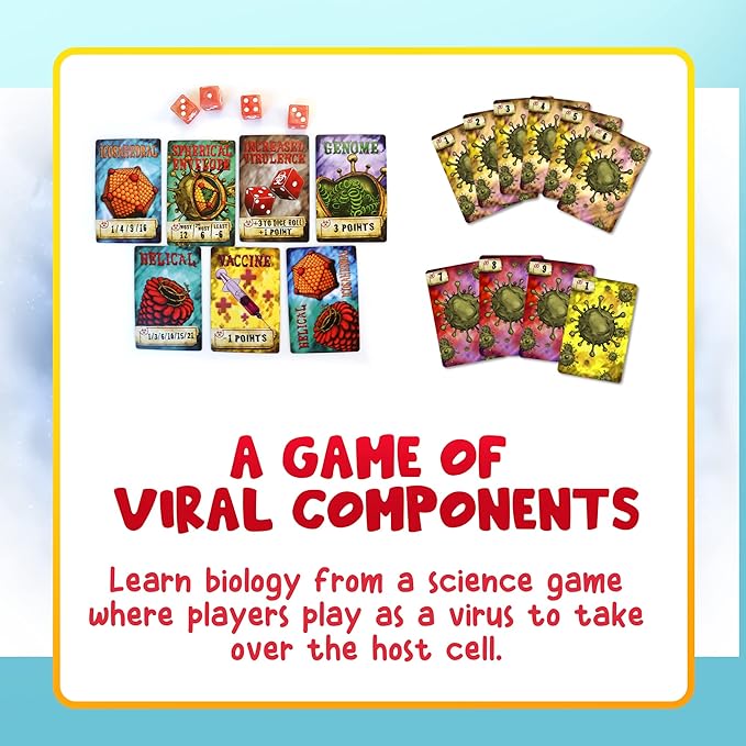 Virulence: An Infectious Virus Card Game - Educational Bidding Game for Kids 8+ - Perfect Biology Board Game for Kids, Teens, and Adults - Medical Science Gifts for Nurses, Doctors, Teachers