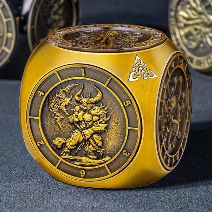 7 in 1 Spinner DND Dice Set D&D, Metal D and D Dice with Gift Box, Dungeons Dragons Role Playing Dice, Gold