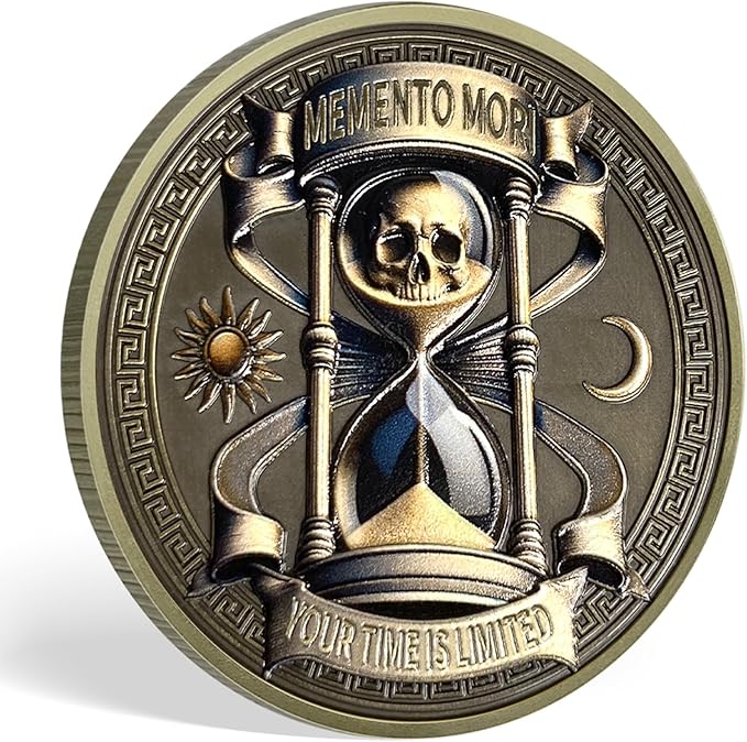 Memento Mori Coin Momento Mori Coin Skull Coin Stoic Gifts Memento Mori Calendar Living Memento Mori Amor Fati Coin (Memento Mori Coin - 4)