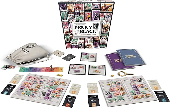 Buffalo Games - Penny Black - Collect Stamps in a Family Night Board Game - Commemorate Game Night Fun - Stamp Collecting Race to Complete Missions
