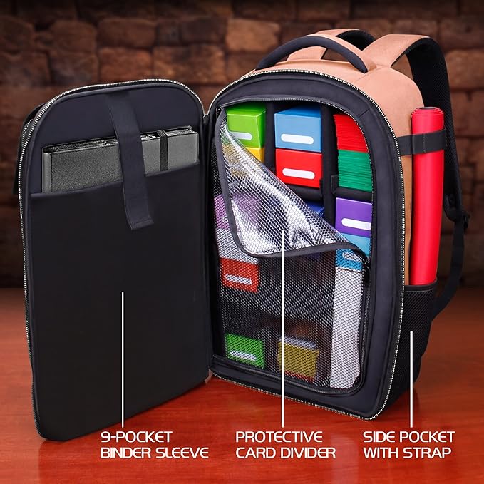 ENHANCE MTG Backpack TCG Card Storage - TCG Backpack for Deck Boxes, Sleeved Cards, Playmats, MTG Accessories