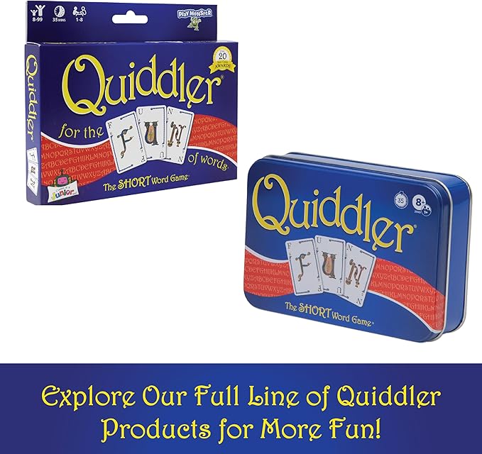 Quiddler Card Games - Collector's Tin, Fun Family Games for Kids & Adults, Multi-Player, Ages 8+