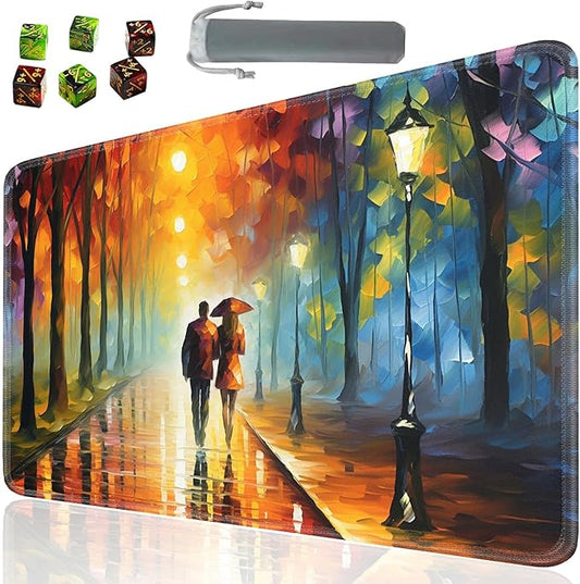 Board Game for TCG Playmat Table Mats Games Size 60X35 cm Mousepad Compatible for MTG RPG CCG Trading Card Game Play mats with 6 Dice (Playmat 144) Abstract Painting