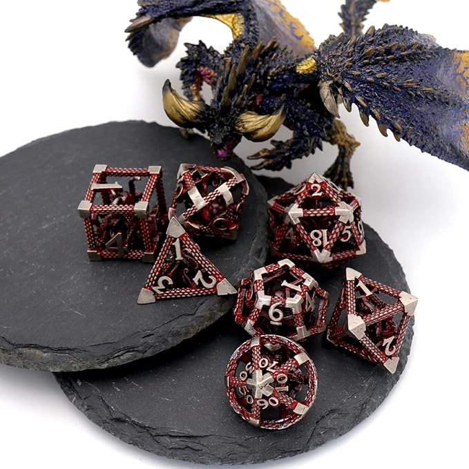 Hollow Cthulhu Metal Polyhedral Dice Set - Role Playing D&D Dice for Dungeons and Dragons, Pathfinder, Warhammer, Shadowrun