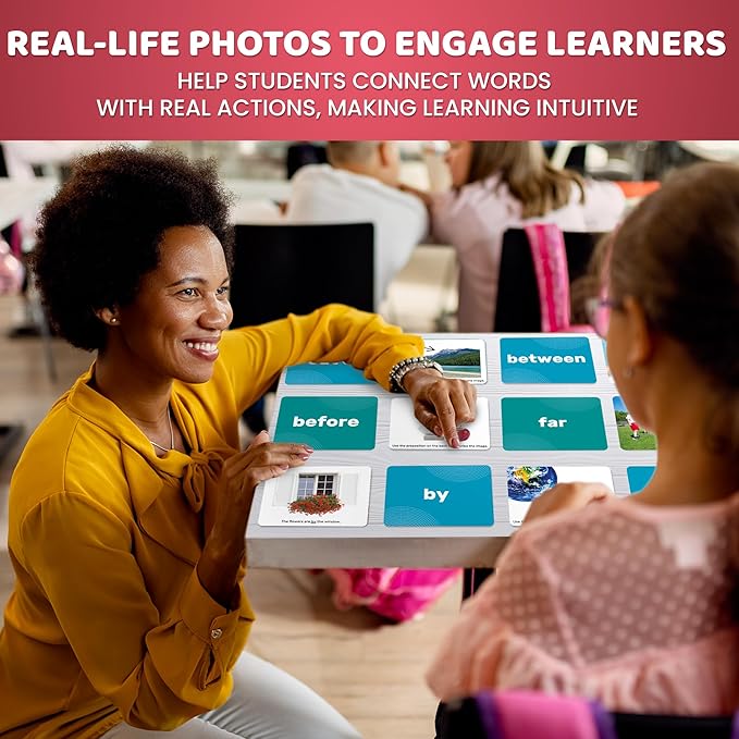 QUOKKA Set of 2 Learning Flash Cards 2x52 - Words&Sentences - Action Verbs - Vocabulary Builder