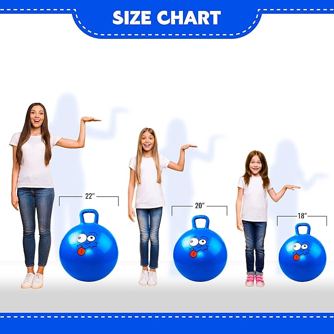 EVERICH TOY Hopper Ball, Bouncing Ball with Handle, 22 Inches Jumping Hoppity Hop Toys, Sit and Bounce on Toys for Boys and Girls Gifts