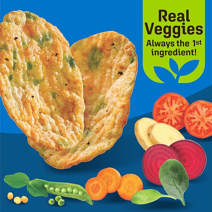 Breton Veggie Crisps Zesty Ranch (Pack of 12) - Popped not Fried Crisps, Made with Real Vegetables, Light and Crispy Gluten Free Chips, Snacks for School, Lunch Box and More, 12x6oz