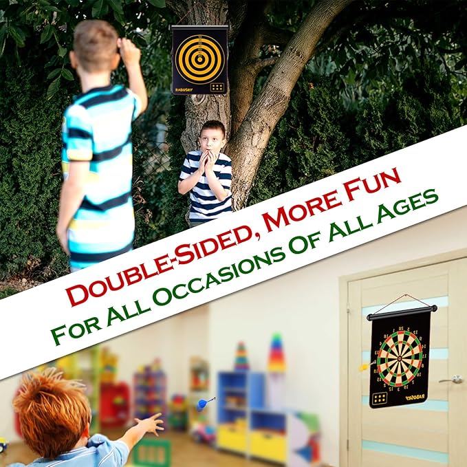Magnetic Dart Board for Kids, Fun Toys Gifts for Boys 8 9 10 11 12 13 14 Years Old Teen Birthday Valentine Eater Christmas Stocking Stuffers Indoor Room Games, Magnet Dartboard Sets Double Sided