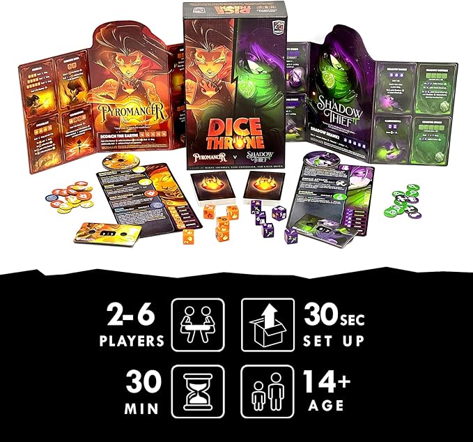 Two Hero Box - Pyromancer v Shadow Thief - Fast Playing Collectible Tabletop Game