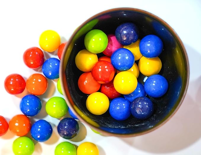 Assorted Rainbow Color Gumballs - 2 lbs of 1" Tutti Frutti Gumballs in Resealable Bag to Ensure Freshness. Perfect for Color Themed Parties or Candy Buffets