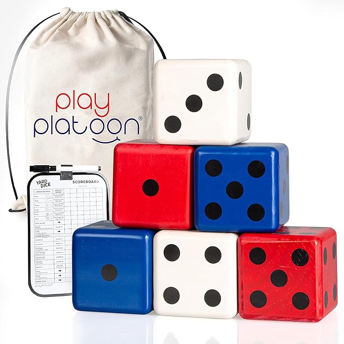 Play Platoon Lawn Dice - Giant Wooden Yard Dice Game for Playing Endless Outdoor Games