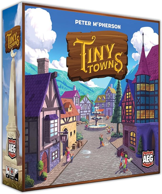 AEG Tiny Towns | Award-Winning Abstract Strategy Board Game | Plan and Construct a Thriving Town | Puzzly City Building | 1-6 Players | Ages 14+