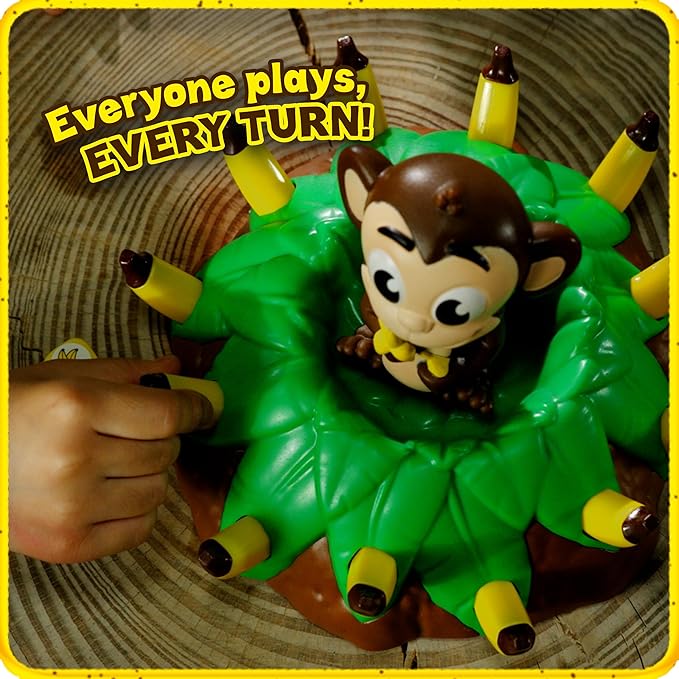 Banana Blast - Pull The Bananas Until The Monkey Jumps Game - Includes a Fun Colorful 24pc Puzzle by Goliath , Green