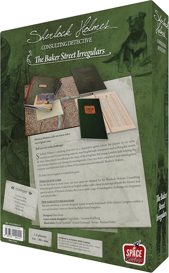 Sherlock Holmes Consulting Detective - The Baker Street Irregulars Board Game - Captivating Mystery Game for Kids & Adults, Ages 14+, 1-8 Players, 90 Min Playtime, Made by Space Cowboys