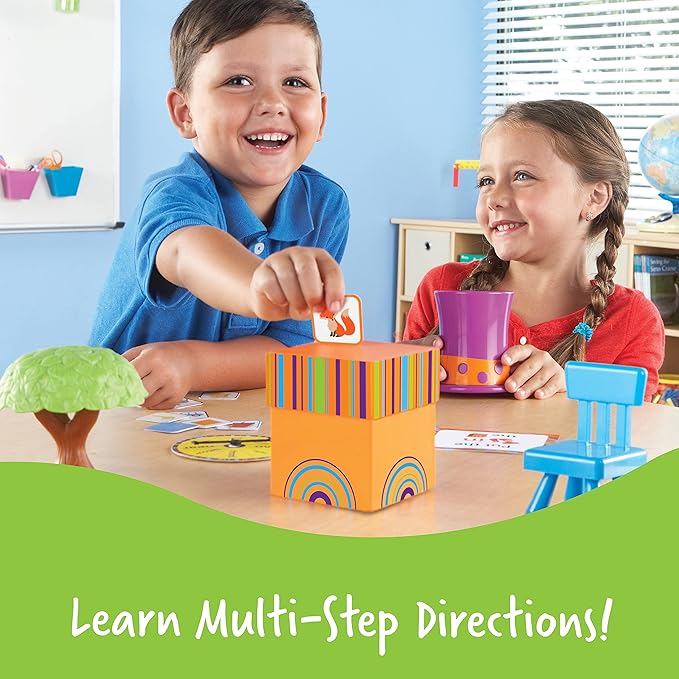 Learning Resources Fox in The Box- Position Word Activity Set, 65 Pieces