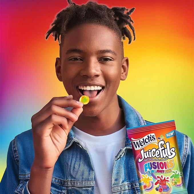 Welch's Fruit Snacks, Juicefuls Fusions, Assorted Fruit Flavor, Bulk Pack, Gluten Free, Natural Colors & Flavors, 4oz (Pack of 12)