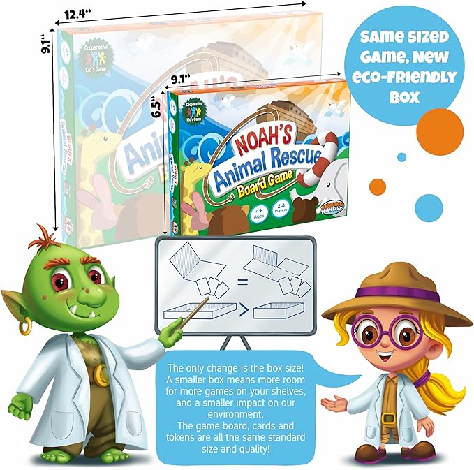 Jumping High Fives Noah’s Animal Rescue - Cooperative Noah’s Ark Animal Bible Story Board Game for Kids Ages 4+, No Reading Required and Easy to Learn, Perfect for Family Game Night
