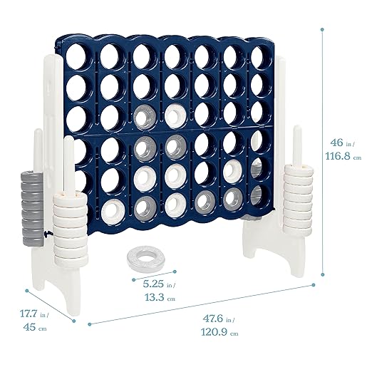 ECR4Kids Jumbo 4-To-Score, Giant Game, Navy/White