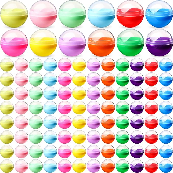 120 Pcs 2 Inch Empty Vending Machine Capsules Colored Round Capsules Toy Bulk Gumball Machines Plastic Balls Small Plastic Containers for Easter Party Favor Themed Gift (Classic Color)