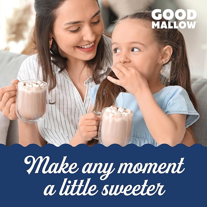 GoodMallow Mini Vegan Marshmallows - Kosher Halal Dairy & Gluten Free Healthy Mini Marshmallows - Natural Gelatin Free for Hot Chocolate, Smores, Campfire, Baking - Non-Artificial