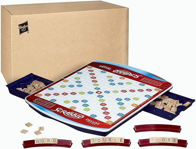 Hasbro Gaming Scrabble Deluxe Edition Board Game, (Amazon Exclusive)