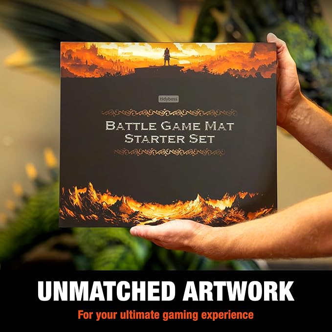 TIDYBOSS 23"x27" Dungeons and Dragons Foldable Battle Mat D&D Starter Set Kit with Dungeon Master Screen | Wet & Dry Erase DND Board Game | DND Gifts & DND Accessories