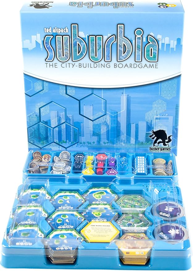 Suburbia, Thematic City Building Strategic Board Game, Tile Laying Board Game, Fun Game for Adults