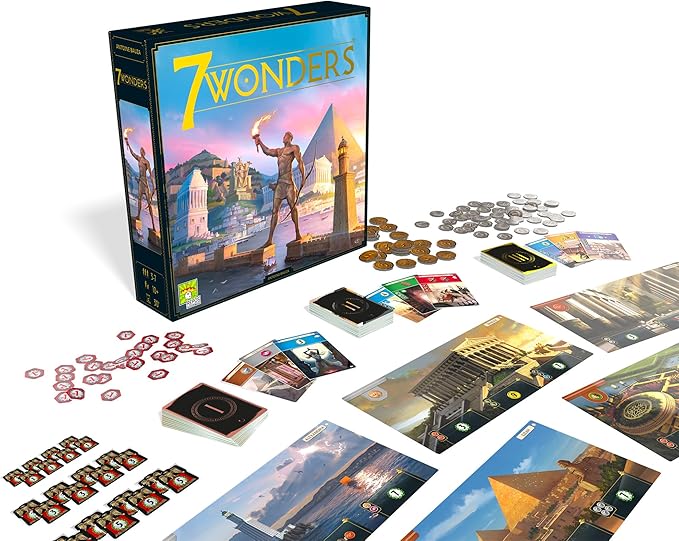 7 Wonders Board Game (New Edition) - Lead Your Civilization to Prosperity! Strategy Game for Kids and Adults, Ages 10+, 3-7 Players, 30 Minute Playtime, Made by Repos Production