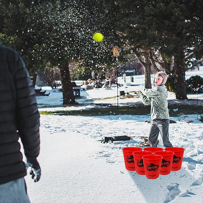 Juegoal Outdoor Yard Games Set with Buckets and Balls, Toss Game Throwing Game for Beach, Camping, Lawn and Backyard