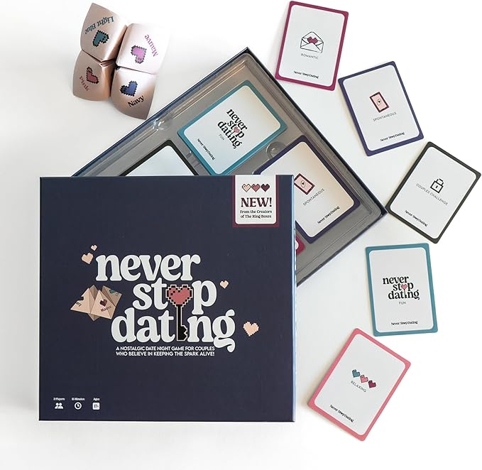 Never Stop Dating - The Ultimate Romantic Date Night Activity Game for Couples - Awesome Gift for Boyfriend, Girlfriend, Husband, Wife, Partner, Engagement or Anniversary. Keep The Spark Alive!