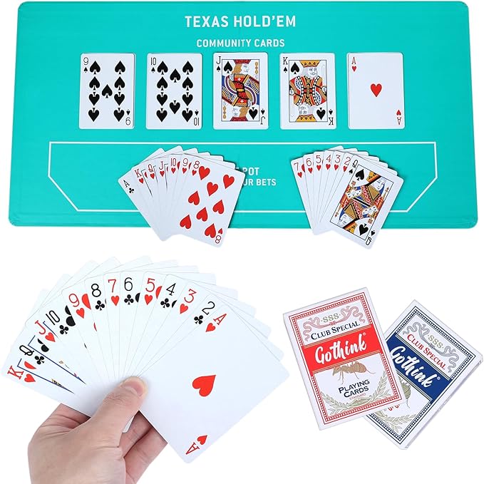 GOTHINK Roulette Wheel Game Set, Includes Roulette and Texas Hold’em Poker, Perfect for Parties and Holidays, Get for a Fun Casino Night! (Classic)