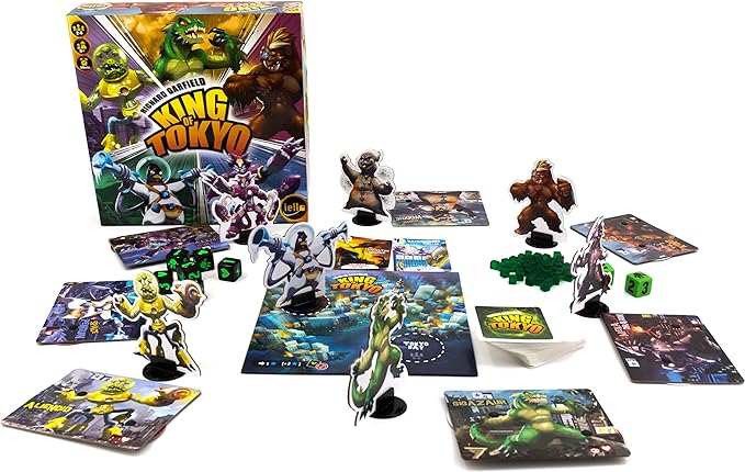 IELLO: King of Tokyo, New Edition, Strategy Board Game, Space Penguin Included in the Box, For 2 to 6 Players, 30 Minute Play Time, For Ages 8 and Up