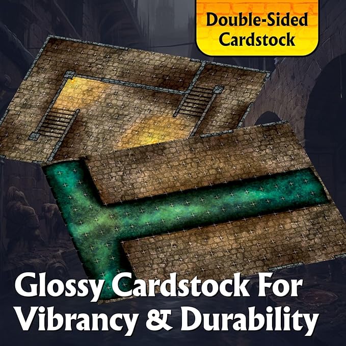 Arcknight The Dungeons Roleplaying Battlemaps; 16 Modular RPG Maps in 8 Double-Sided Pages, 1" Square Grid, Modular & Versatile Design for Tabletop Gaming - for Dungeons & Dragons & Pathfinder
