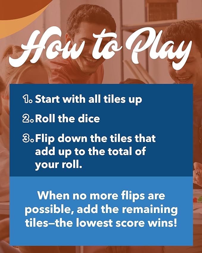 WE Games Wooden Shut The Box Game 4 Player - 10 Number Tiles & 8 Dice - Large 14-Inch, Natural Wood Finish