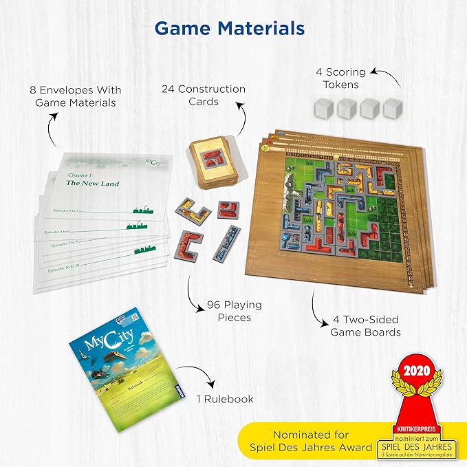 Thames & Kosmos My City | Family – Friendly | Legacy Board Game | Kosmos Games | 2 to 4 Players | Ages 10 and Up | Award Winning Designer Reiner Knizia , Blue
